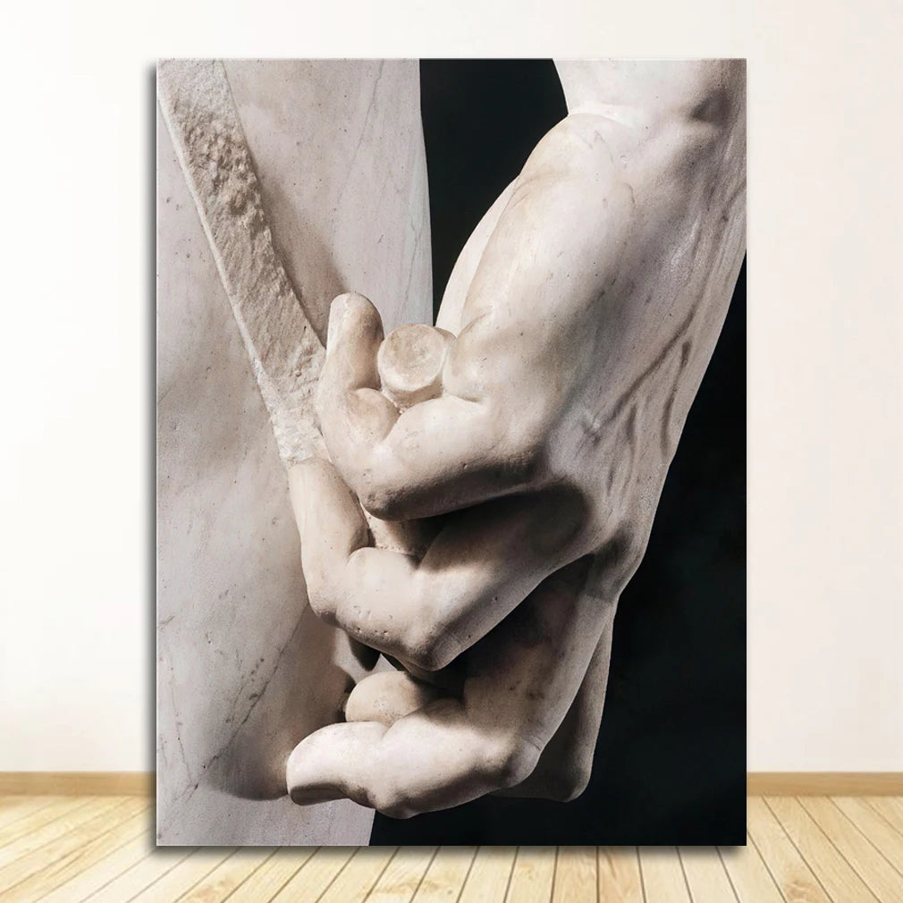 Modern Michelangelo David Sculpture Canvas Painting Poster for Home Decor