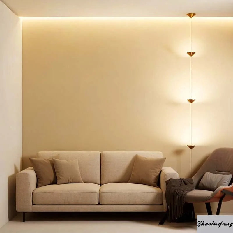 Modern LED Cone Floor Lamp Pendant Light Living Room Bedroom Bedside Sofa Side Ambient Hanging Line Light