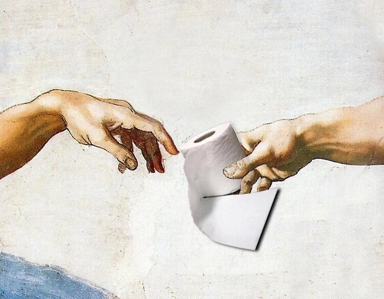 Retro Funny Toilet Paper Canvas Painting Poster for Home Decor