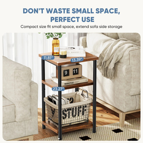 3-Tier Wooden Lift-Top Coffee Table Set with Storage