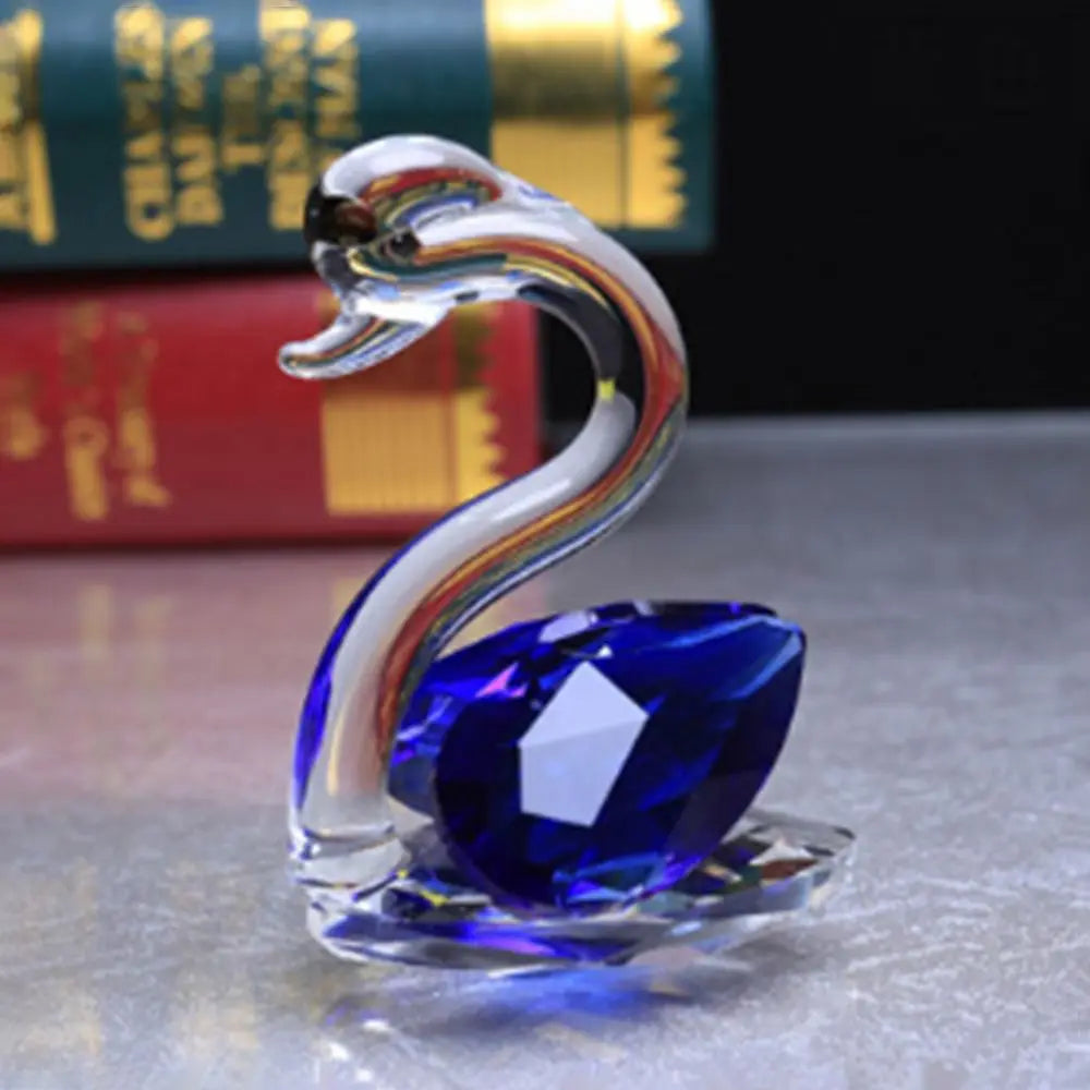 Modern Resin Crystal Swan Sculpture Tabletop Ornament for Home Decor
