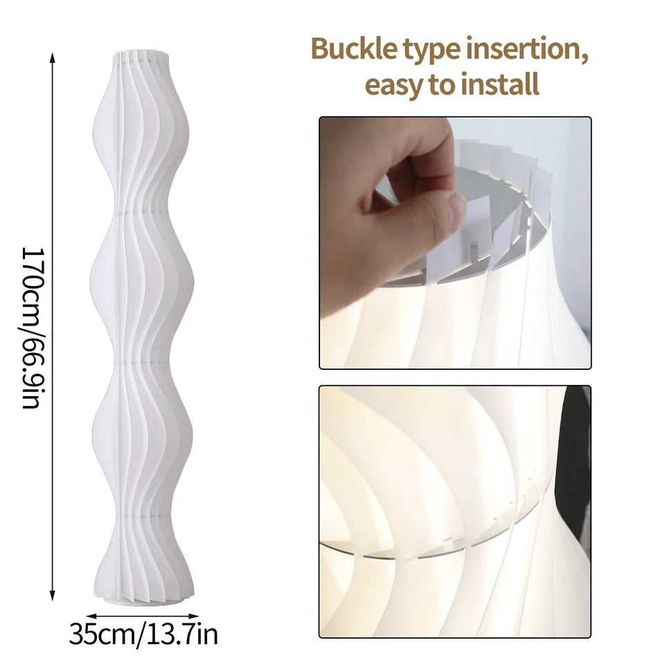 Modern White LED Floor Lamp Dimmable for Living Room Bedroom