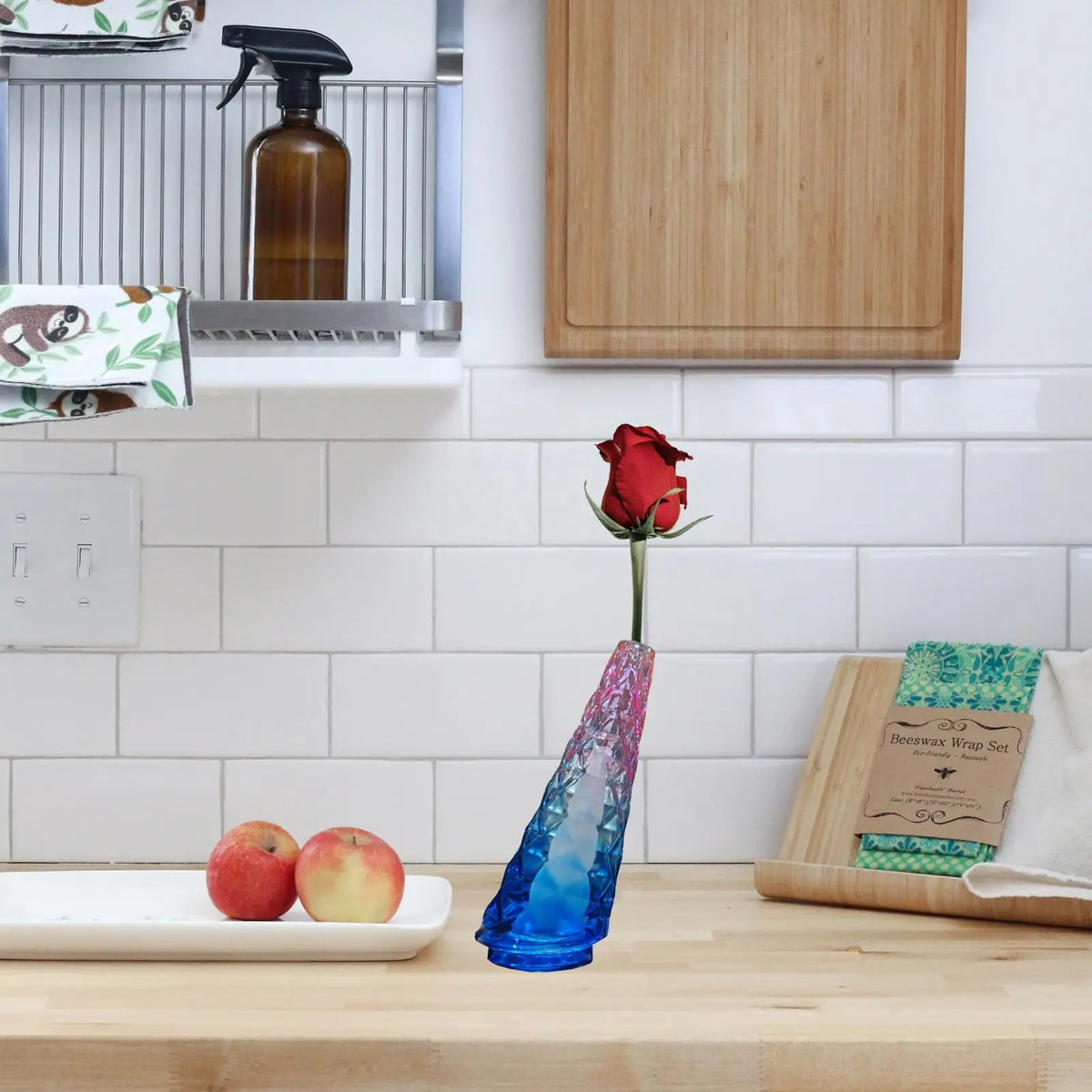 Modern Crystal Glass Flower Vase Tabletop Ornament for Home Decor