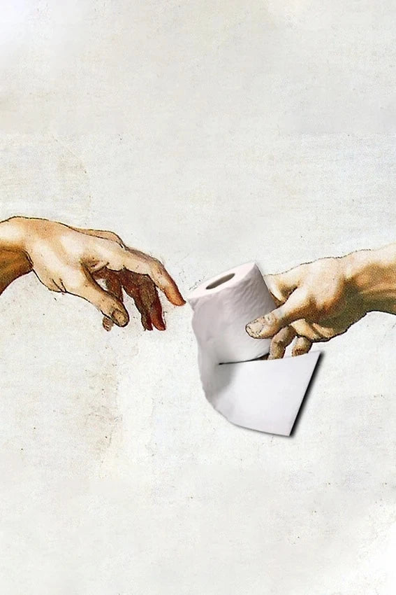 Retro Funny Toilet Paper Canvas Painting Poster for Home Decor