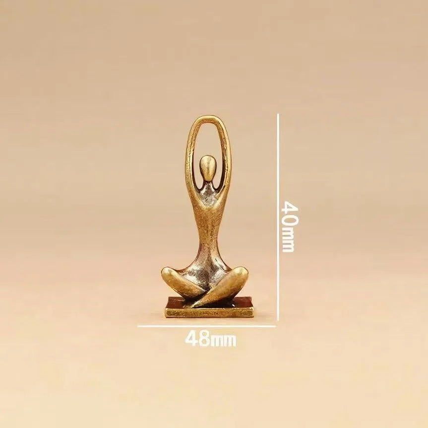 Modern Brass Yoga Girl Sculpture Tabletop Figurine for Home Decor