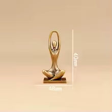 Modern Brass Yoga Girl Sculpture Tabletop Figurine for Home Decor
