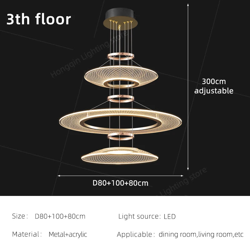 Modern Acrylic Pendant Light for Living Room Dining Table Chandelier LED Hanging Lamp Home Decor Easy Installation