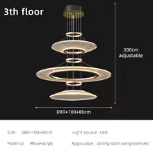 Modern Acrylic Pendant Light for Living Room Dining Table Chandelier LED Hanging Lamp Home Decor Easy Installation