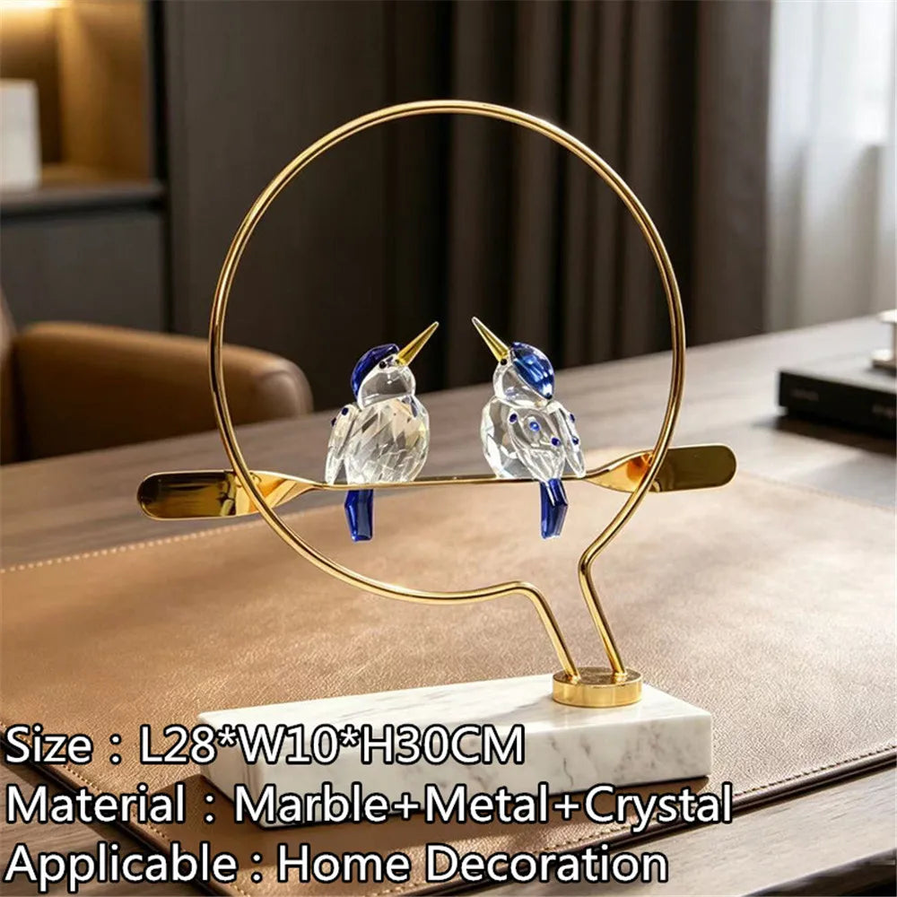 Modern Luxury Crystal Conch Desktop Ornament for Living Room Decor