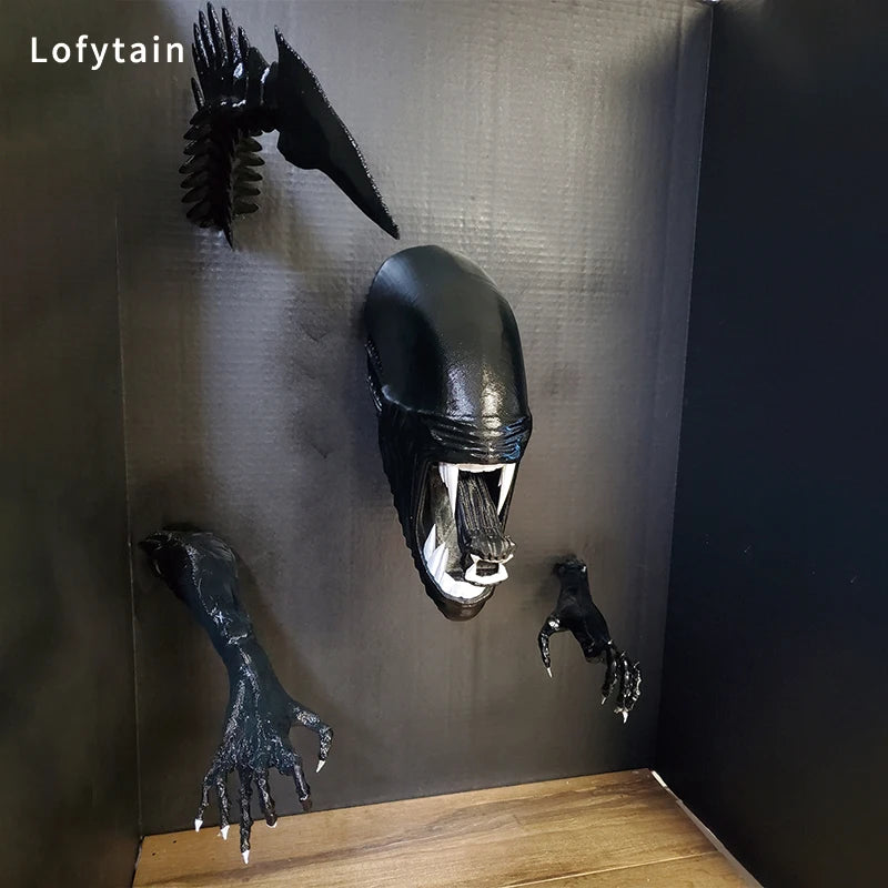 Modern Horror Sci-Fi Alien Wall Sculpture for Living Room Decor