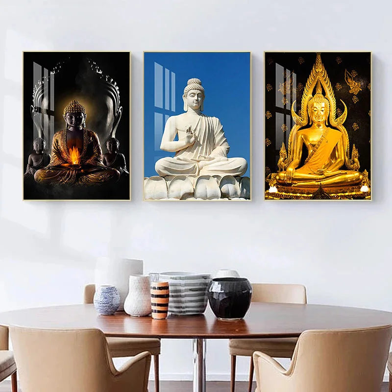 Modern Buddha Canvas Painting Poster for Home Decor