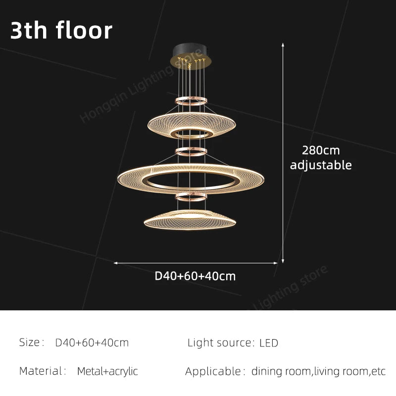 Modern Acrylic Pendant Light for Living Room Dining Table Chandelier LED Hanging Lamp Home Decor Easy Installation