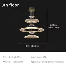 Modern Acrylic Pendant Light for Living Room Dining Table Chandelier LED Hanging Lamp Home Decor Easy Installation