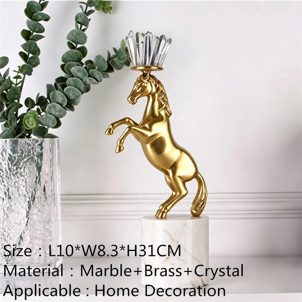 Modern Luxury Brass Bird Sculpture Tabletop Ornament for Home Decor