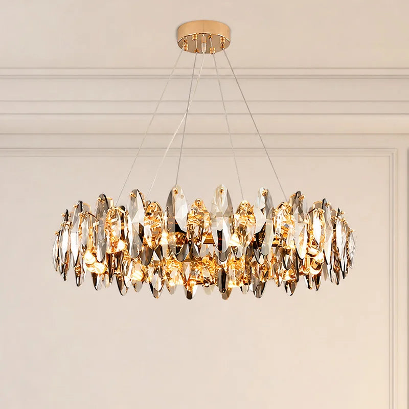 Modern Luxury Crystal Chandelier LED Pendant Light Living Room Dining Room