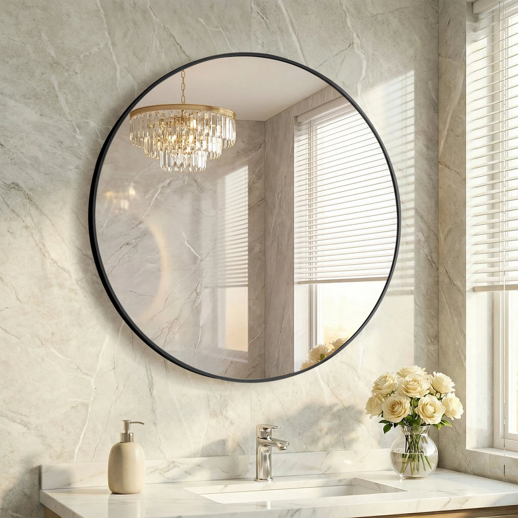 Modern Round Wall Hanging Mirror for Home Decor