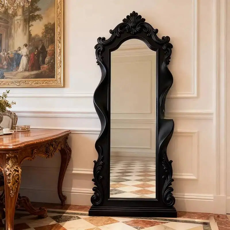 Vintage Nordic Luxury Full Length Floor Standing Mirror for Home Decor