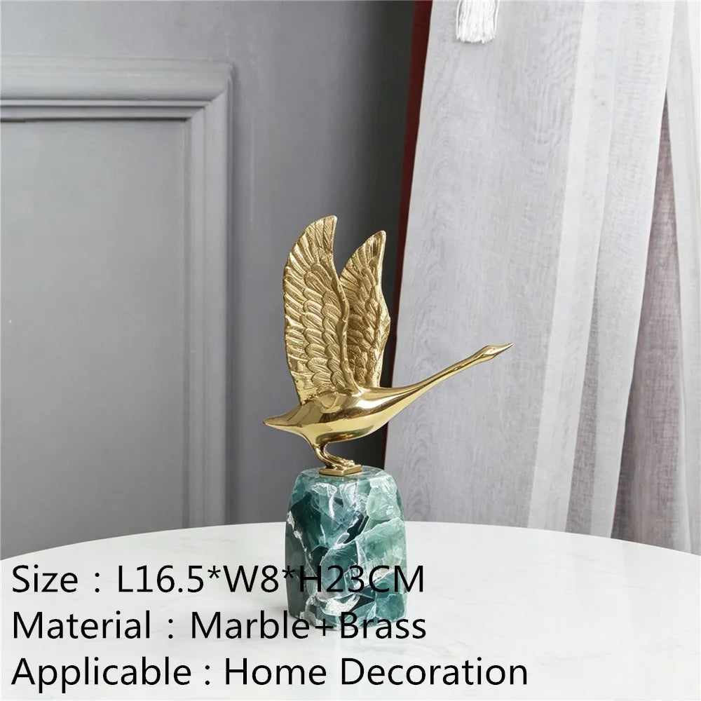 Modern Crystal Swan Sculpture Tabletop Figurine for Home Decor