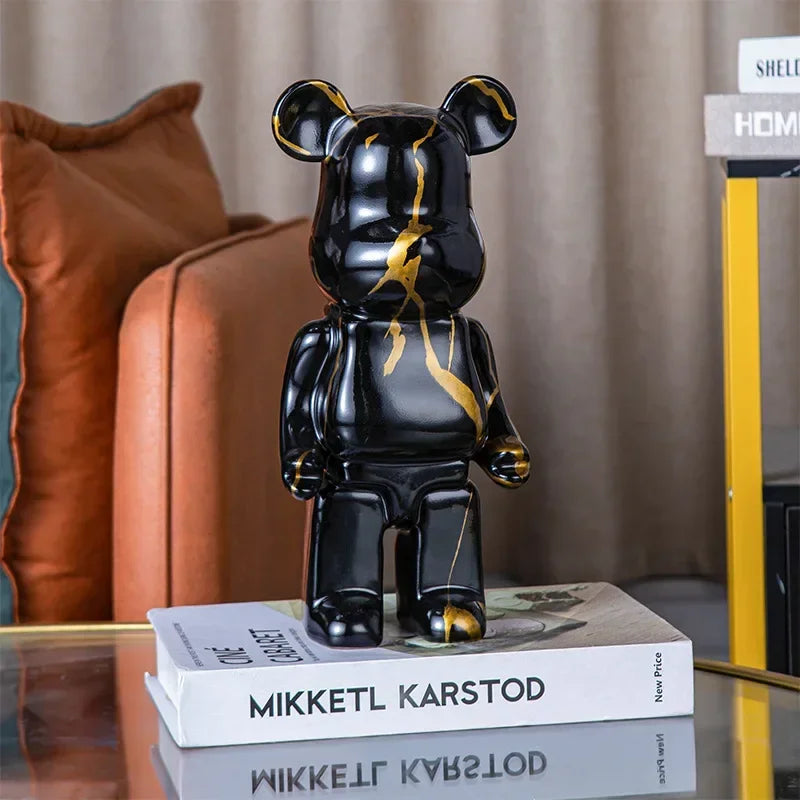 28cm Nordic Resin Bear Statue Figurine for Tabletop Decor