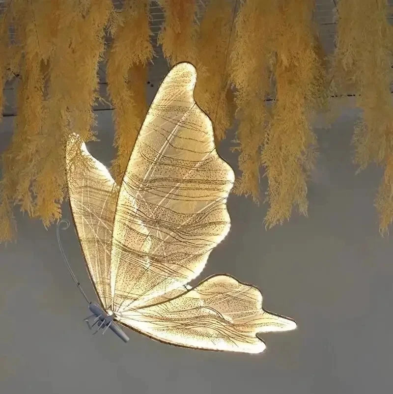 Romantic Butterfly LED Lace Chandelier for Wedding Party Stage Decoration