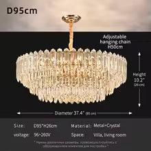 Modern LED Ceiling Hanging Lamp Living Room Designer Luxury Circular Dining Table Pendant Lighting Crystal High Chandelier