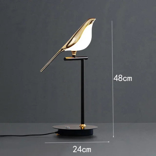 Nordic Magpie Bird Modern LED Lamp Dimmable Remote Control