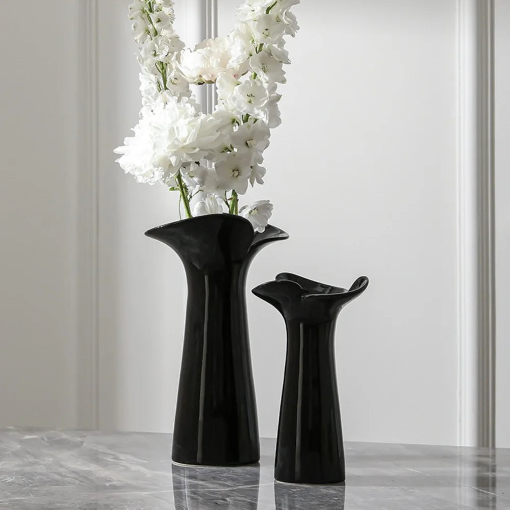 Modern Minimalist Ceramic Flower Vase Tabletop Ornament for Home Decor