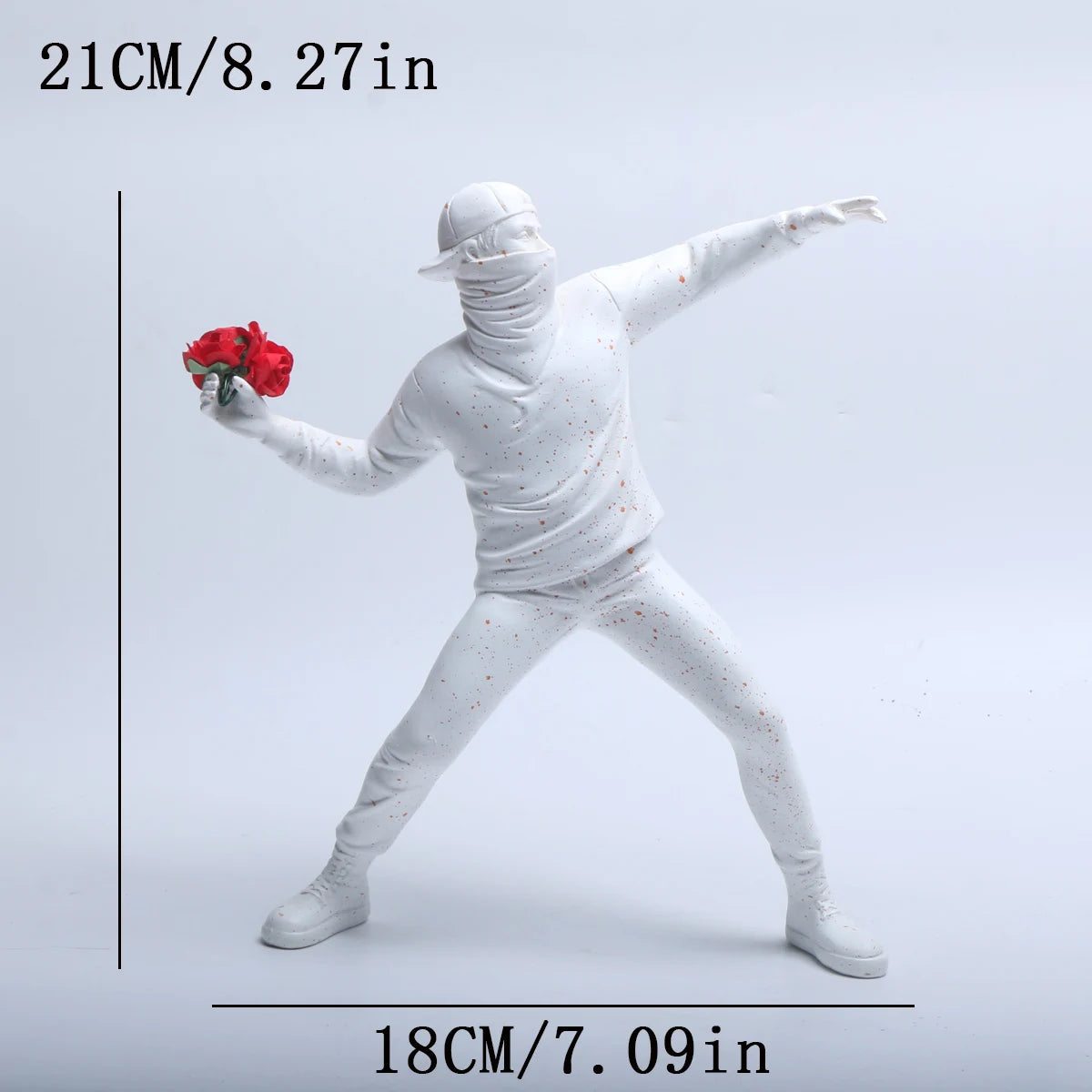 Modern Resin Flower Thrower Statue Figurine for Tabletop Decor