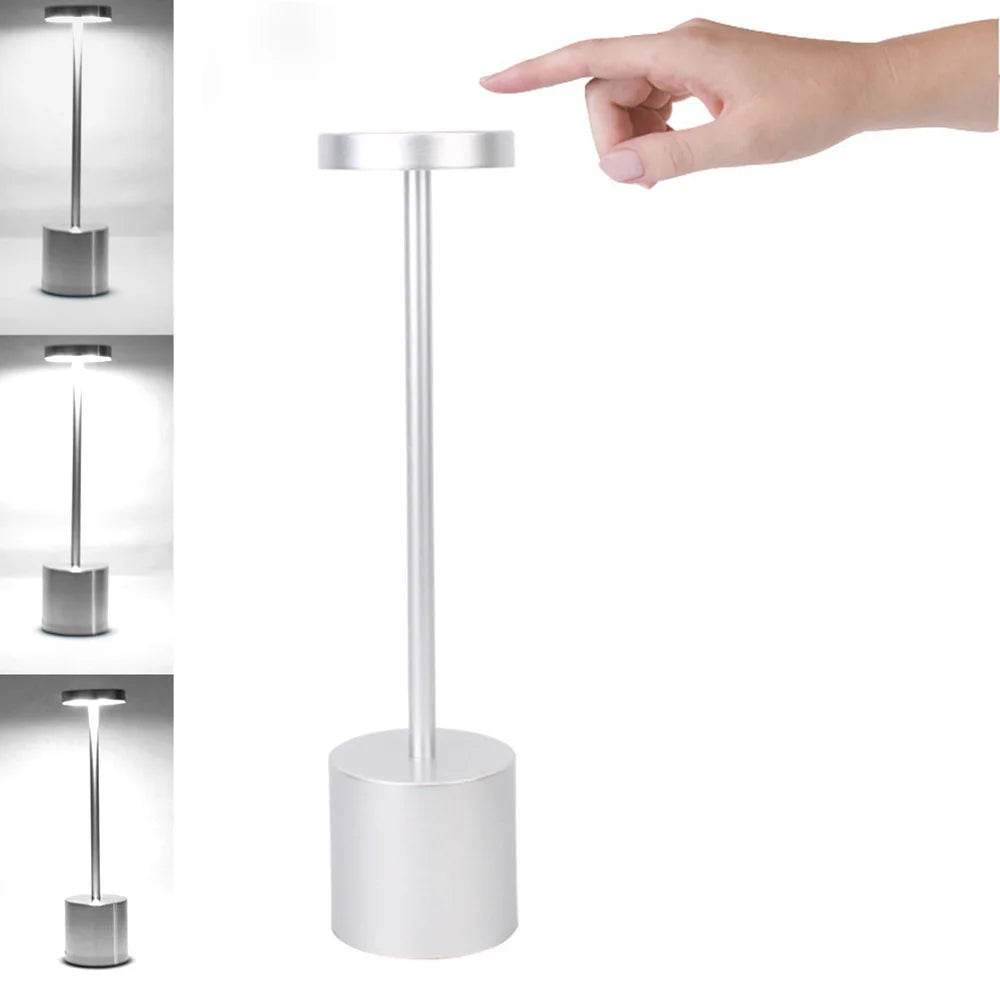 LED Metal Desk Lamp USB Rechargeable Touch Sensor Table Lamp