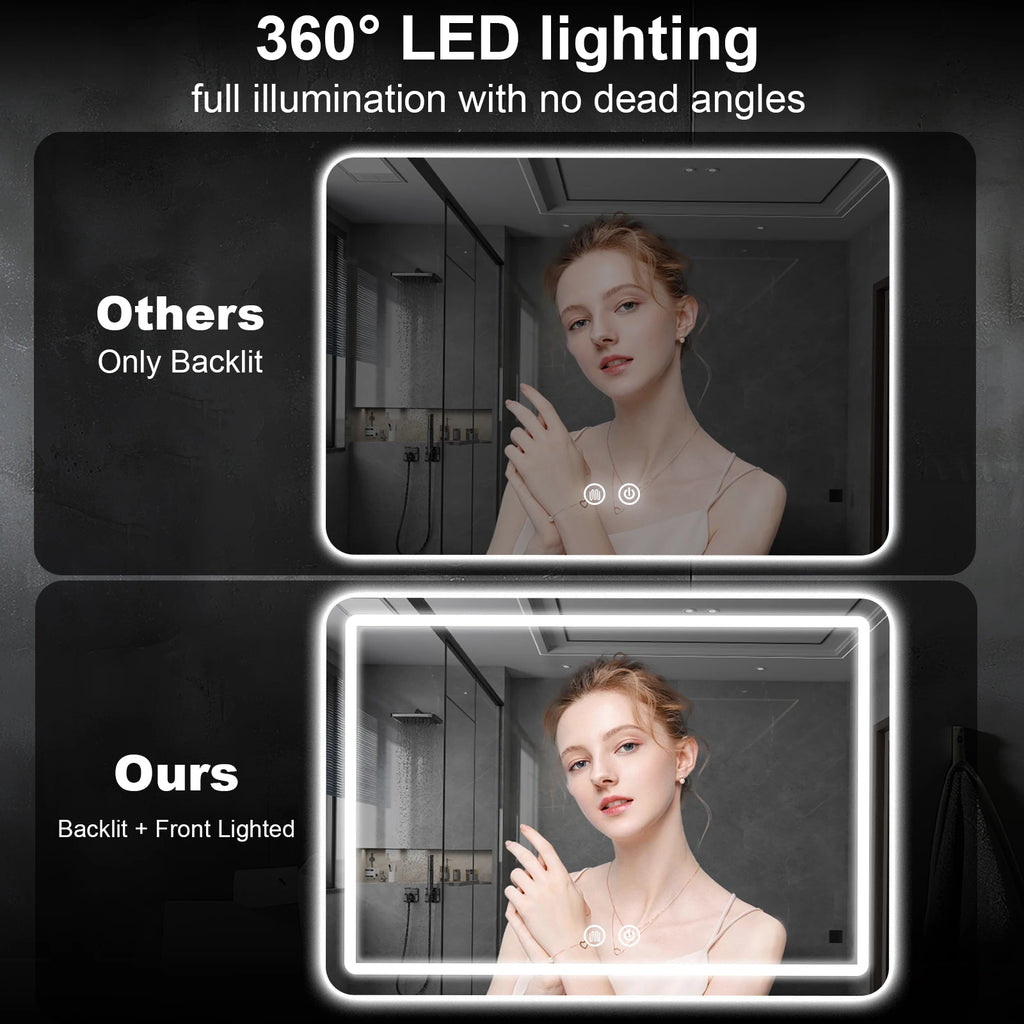 Modern LED Fogless Wall Mounted Bathroom Vanity Mirror