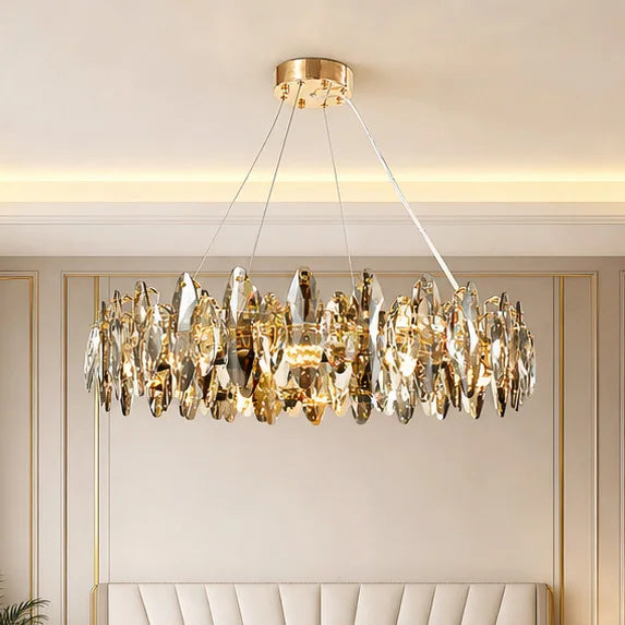 Modern Luxury Crystal Chandelier LED Pendant Light Living Room Dining Room