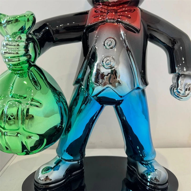 Modern Electroplated Resin Sculpture Tabletop Figurine for Living Room Decor