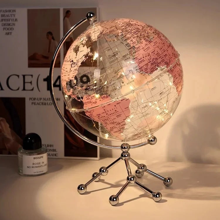 Modern Luxury Metal Globe Sailboat Statue Figurine for Tabletop Decor