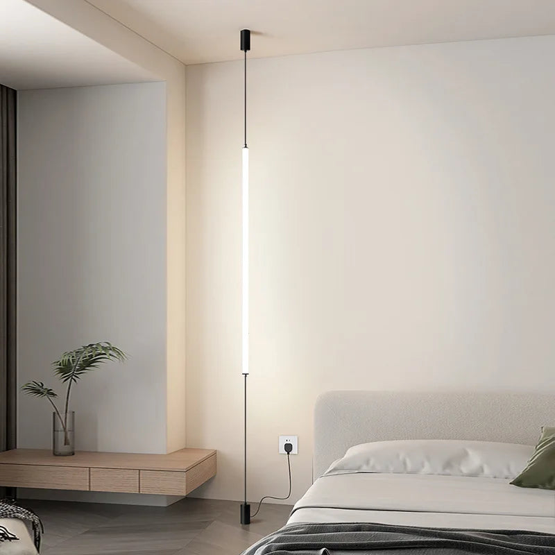 Italian Minimalist Hotel Decor Floor Lamp Designer Background Wall Bedroom Headboard Line Ceiling Light Home Chandelier