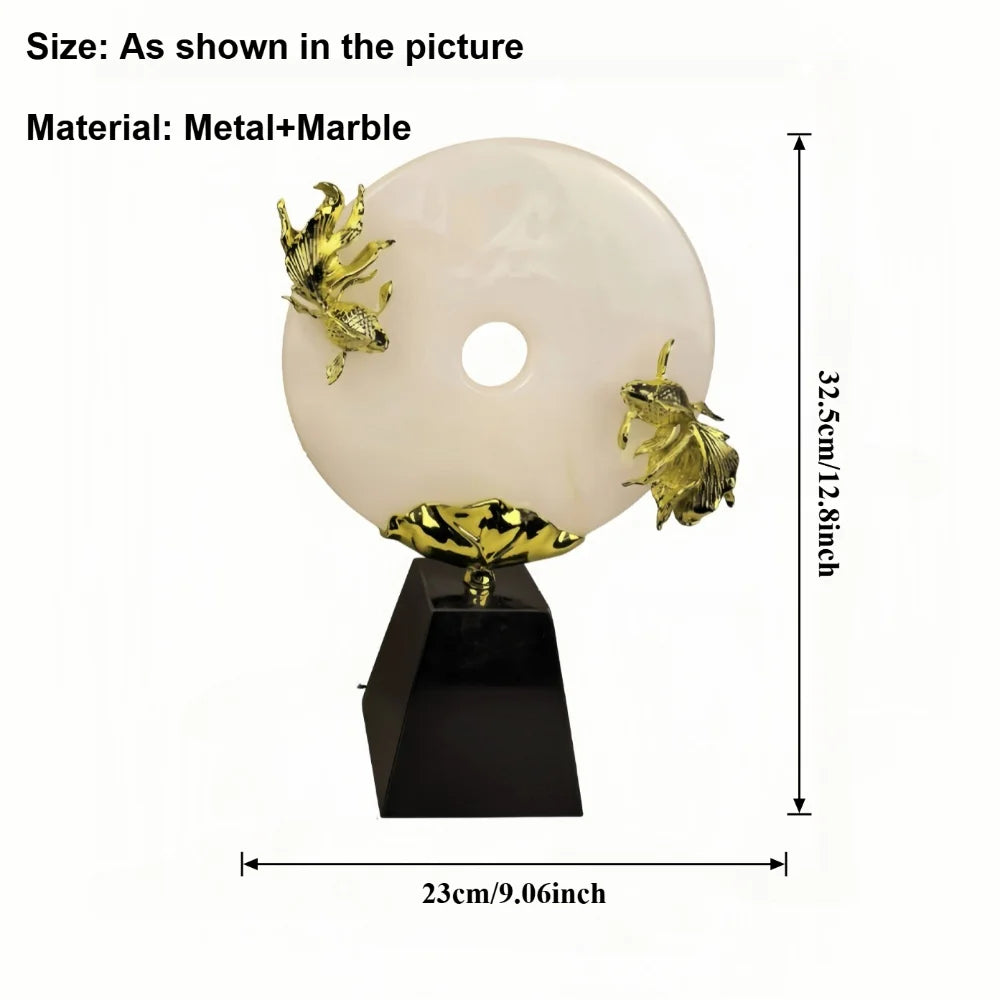 Modern Jade Donut Sculpture Tabletop Figurine for Home Decor