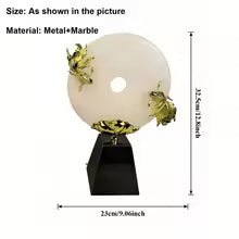 Modern Jade Donut Sculpture Tabletop Figurine for Home Decor