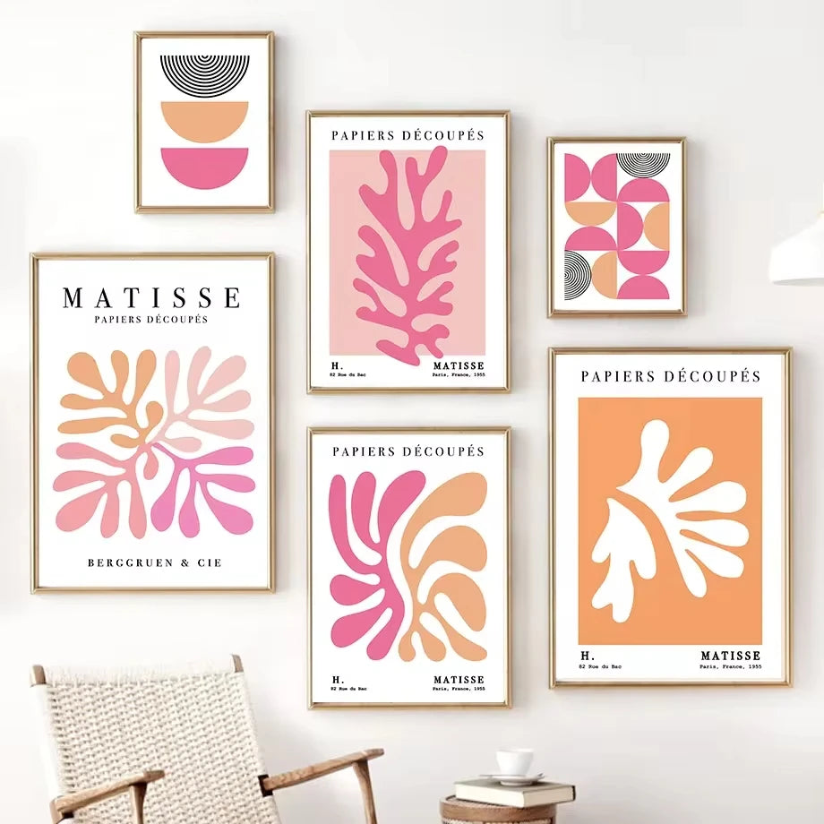 Minimalist Bauhaus Matisse Angel Canvas Wall Art Poster for Living Room