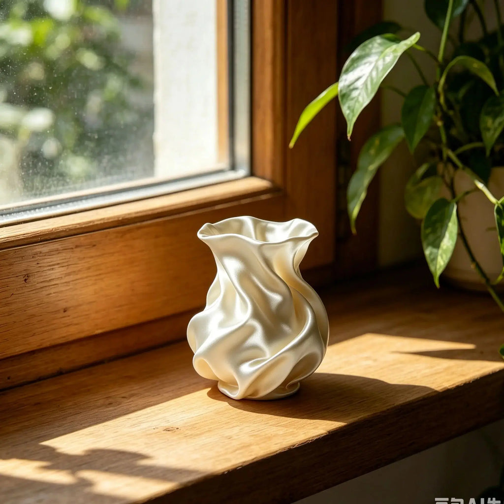 Modern 3D Printed Plastic Flower Vase Tabletop Ornament for Home Decor