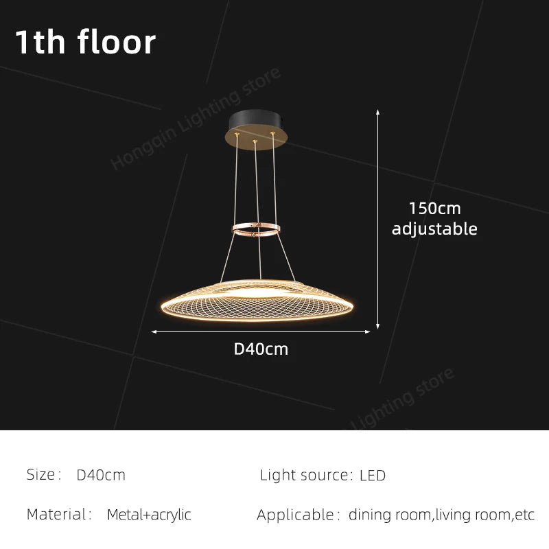 Modern Acrylic Pendant Light for Living Room Dining Table Chandelier LED Hanging Lamp Home Decor Easy Installation
