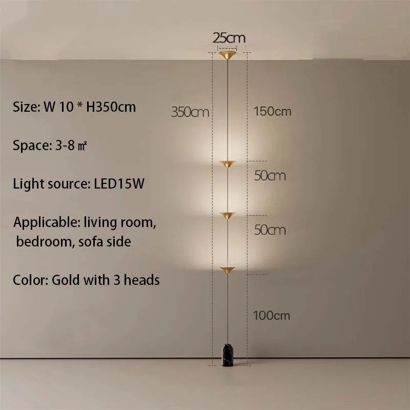 Modern LED Cone Floor Lamp Pendant Light Living Room Bedroom Bedside Sofa Side Ambient Hanging Line Light