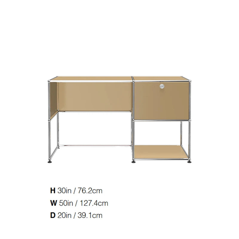 Modern Modular Metal Standing Desk with Storage Cabinet Office Computer Table