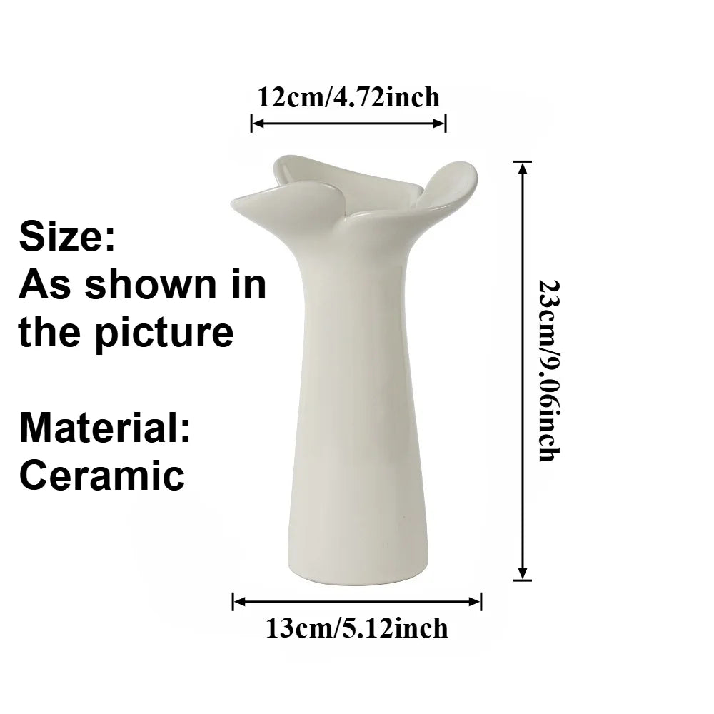 Modern Minimalist Ceramic Flower Vase Tabletop Ornament for Home Decor