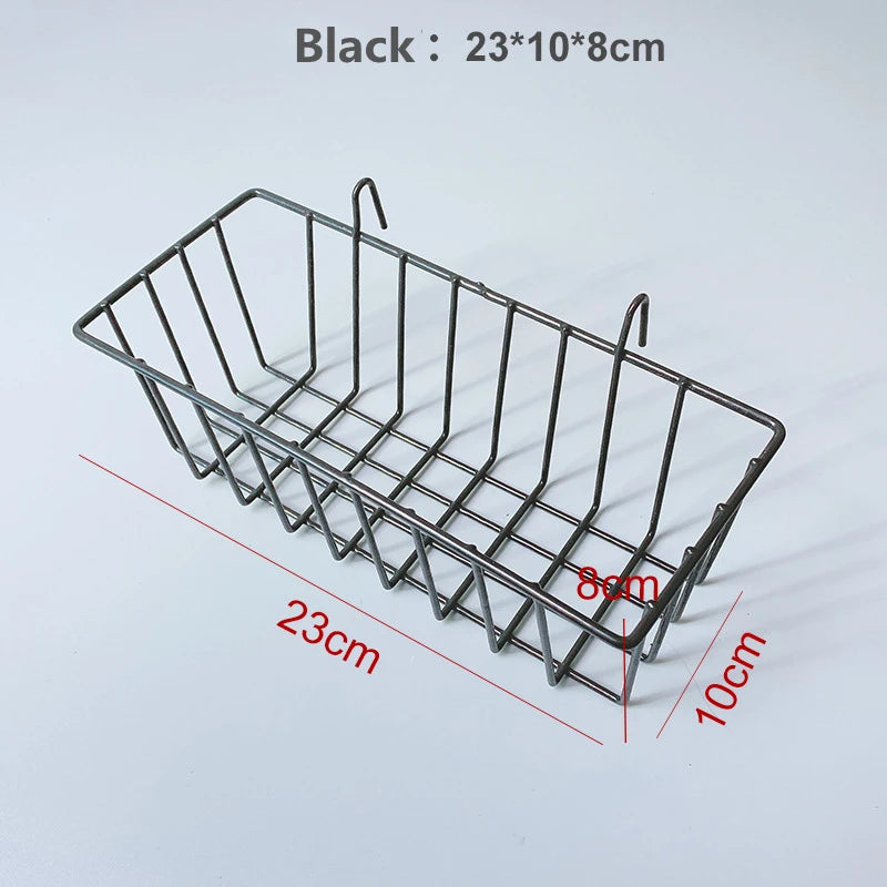 Modern Nordic Iron Grid Storage Basket Hanging Rack for Home Decor