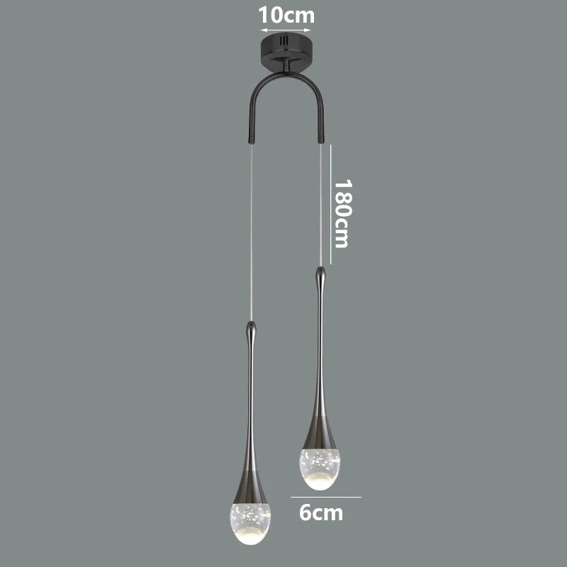 Modern LED Crystal Adjustable Pendant Light for Living Room Bedroom