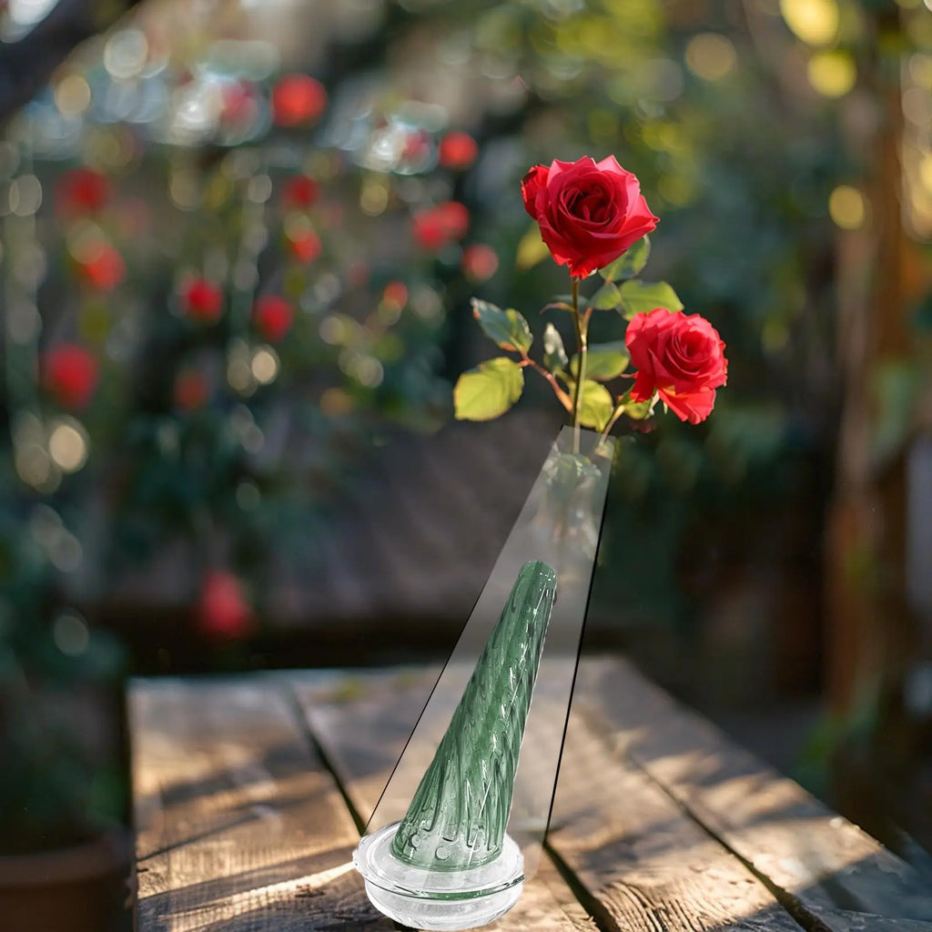 Modern Crystal Glass Flower Vase Tabletop Ornament for Home Decor