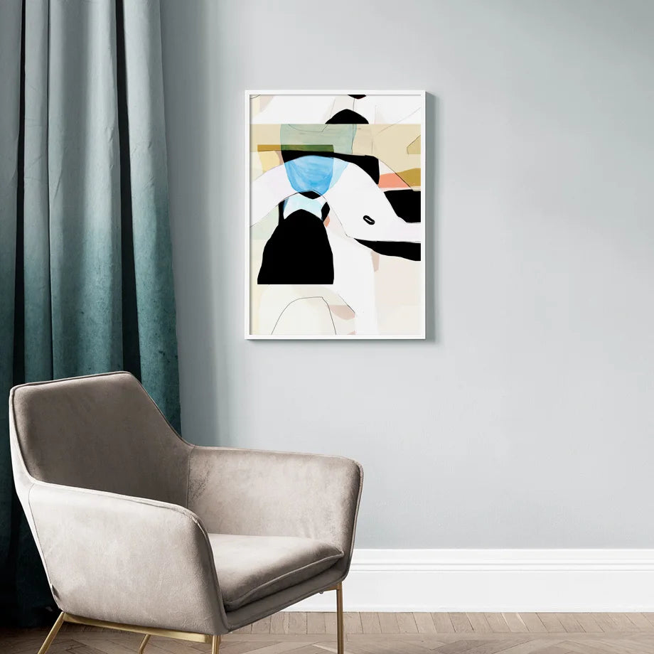 Nordic Abstract Geometric Line Canvas Wall Art Print for Living Room