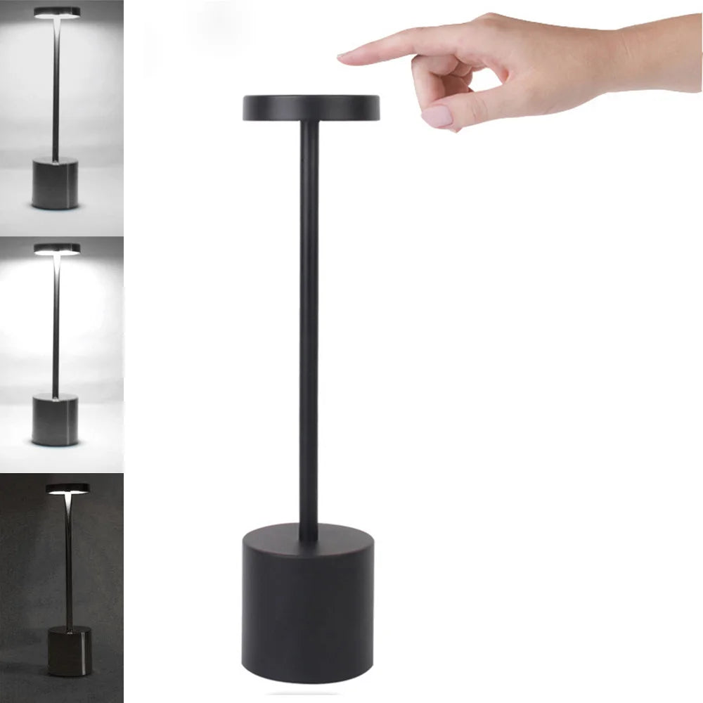 LED Metal Desk Lamp USB Rechargeable Touch Sensor Table Lamp