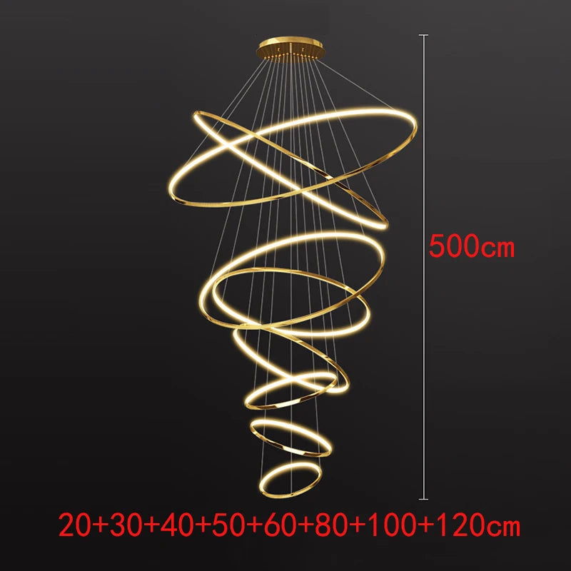Nordic Metal Multi-Light LED Pendant Chandelier for Living Room Dining Room