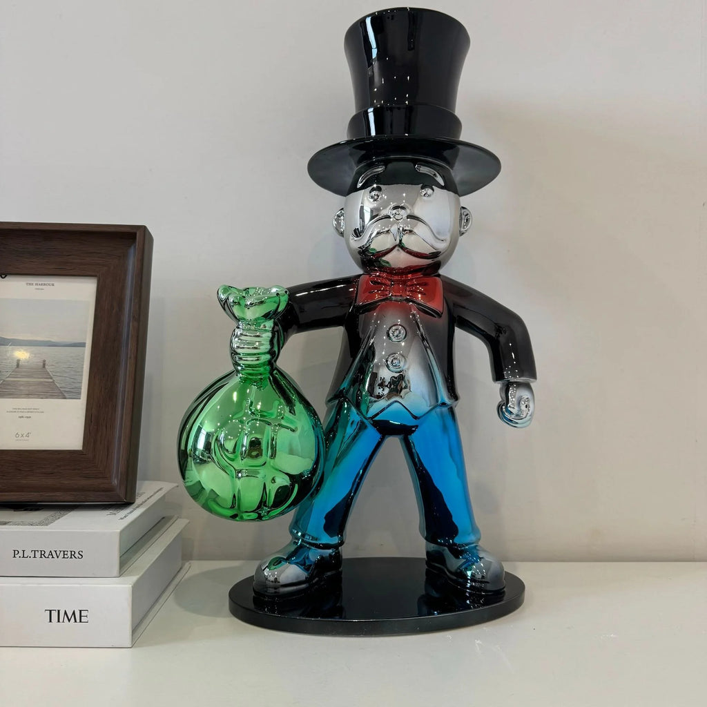 Modern Electroplated Resin Sculpture Tabletop Figurine for Living Room Decor
