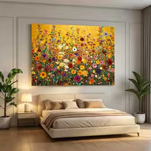 Vibrant Abstract Wildflowers Canvas Painting Poster for Home Decor